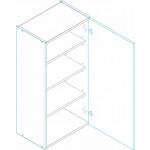 VENEZIA GRANATOWA W45/92 P/L szafka kuchenna wisząca 45 - kuchnia skandynawska 