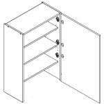 VENEZIA SZARA W60 SLIM/88 P/L szafka kuchenna wisząca 60 nad okap - kuchnia skandynawska 