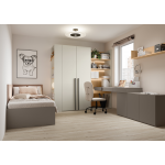 WOOW WO-04 - regał szeroki z oświetleniem - szampański/dąb vincenza bielona