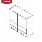 KAMMONO Fronty M4 Akryl - szafka wisząca witryna WW80/71 