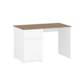 VIGO biurko 1d1s/120  biały połysk / dąb wotan