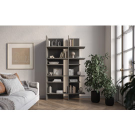 FITT FL-01L - regał lewy z oświetleniem - metalic ciemny/metalic jasny