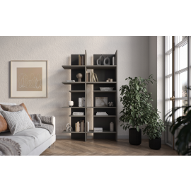 FITT FL-01P - regał prawy z oświetleniem - metalic ciemny/metalic jasny