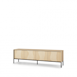 FLOW FW-05 - rtv 4d z oświetleniem - dąb vincenza bielona/czarny