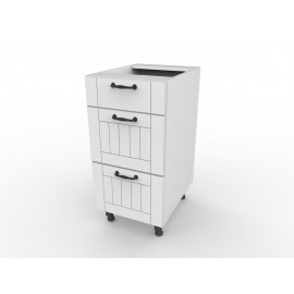 LORA szafka z trzema szufladami metalbox - styl klasyczny - biała