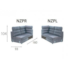 METRO NZPR/NZPL Moduł otomana z wysokimi oparciami