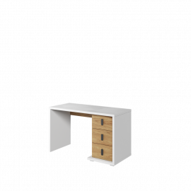 SIMI MS-06 - biurko 3s - biały/hikora naturalna