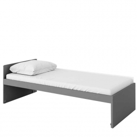 POK PO-13 - łóżko górne z materacem - grafit/buk ibsen/szary jasny