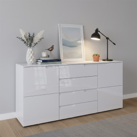 SELENE 8 BIAŁA KOMODA POŁYSK