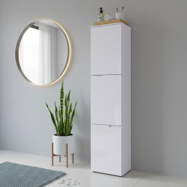 SELENE 13 BIAŁA SZAFKA WYSOKA POŁYSK