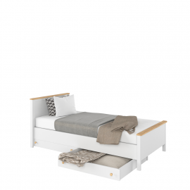 STORY SO-08 - łóżko z materacem - biały/dąb nash