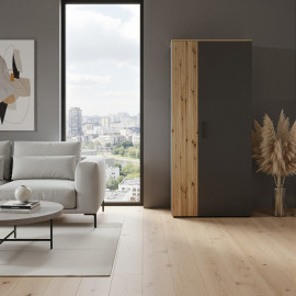 ESTEBAN szafa 2d grafit / dąb evok 