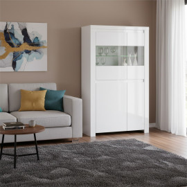 LINGO witryna niska 2d2w biały połysk 