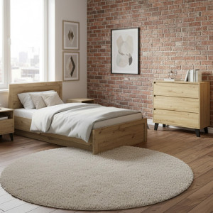 JAZZ łoże 120 z pojemnikiem dąb artisan