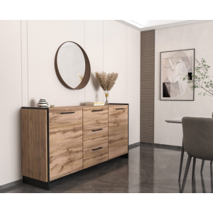 AMINO komoda 2d3s dąb wotan / czarny