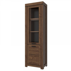 BRASS witryna 1d1w dąb brązowy