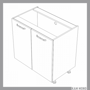 KAMMONO Fronty M4 Akryl - szafka dolna z drzwiami D80