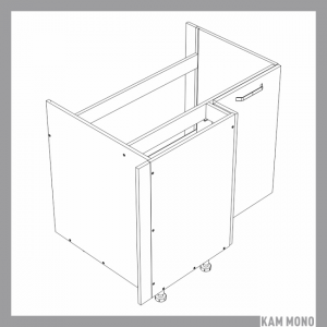 KAMMONO Fronty M4 Akryl - szafka dolna narożna pod zlewozmywak DRZ100X70
