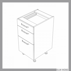 KAMMONO Fronty M4 Akryl - szafka dolna z szufladami DS40/3