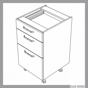 KAMMONO Fronty M4 Akryl - szafka dolna z szufladami DS45/3