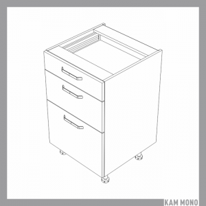KAMMONO Fronty M4 Akryl - szafka dolna z szufladami DSS50/3