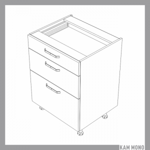 KAMMONO Fronty M4 Akryl - szafka dolna z szufladami DSS60/3