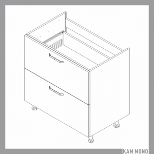 KAMMONO Fronty M4 Akryl - szafka dolna z szufladami DSS80/2PŁ do zabudowy płyty