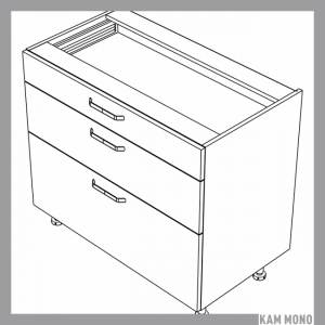 KAMMONO Fronty M4 Akryl - szafka dolna z szufladami DSS90/3