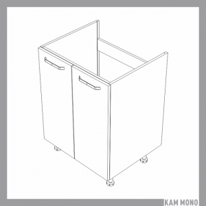KAMMONO Fronty M4 Akryl - szafka dolna z drzwiami pod zlewozmywak DZ60