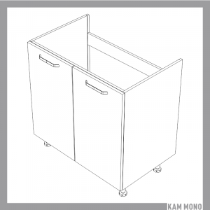 KAMMONO Fronty M4 Akryl - szafka dolna z drzwiami pod zlewozmywak DZ80