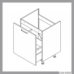 KAMMONO Fronty M4 Akryl - szafka dolna z szufladą pod zlewozmywak DZCSS60