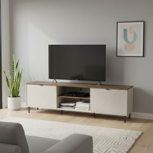 EVO szafka RTV 2d/180 kaszmir / dąb castello