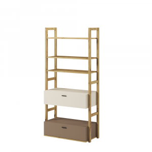 LENNY LY-02 - regał 85 2s - dąb artisan/beż/truflowy