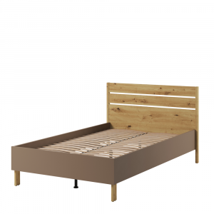 LENNY LY-08 - łóżko 120 ze stelażem - dąb artisan/beż/truflowy