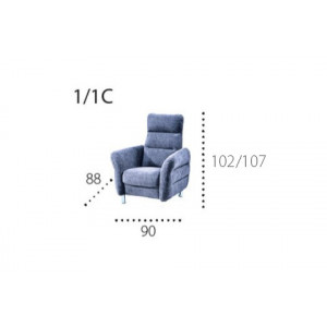 NITRA 1C fotel z zagłówkiem z funkcją relax