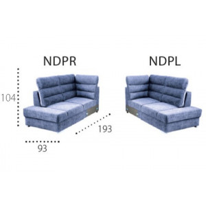 NITRA NDPR/NDPL Moduł otomana z wysokimi oparciami z dostawką