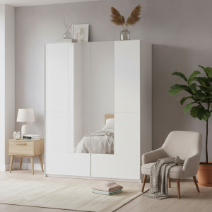 SELENE 30 BIAŁA SZAFA 2D POŁYSK Z LUSTRAMI