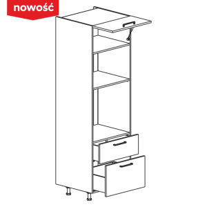 KAMMONO Fronty M4 Akryl - szafka stojąca z drzwiczkami i szufladami słupek pod piekarnik i mikrofalę SPM60SS2