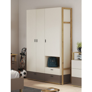 LENNY LY-01 - szafa 3d3s - dąb artisan/beż/truflowy