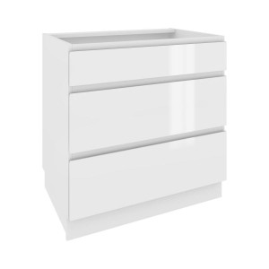 Campari szafka kuchenna stojąca DS9/3 biały połysk z szufladami