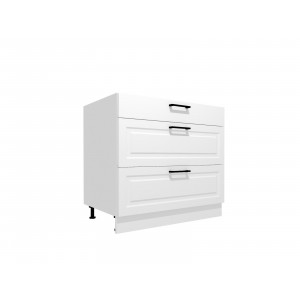 VENEZIA BIAŁA D90PCS/3 szafka kuchenna dolna pod płytę 90 z szufladami - kuchnia skandynawska 