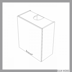 KAMMONO Fronty M4 Akryl - szafka wisząca okapowa W60.1/P1 z okapem INOX