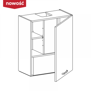 KAMMONO Fronty M4 Akryl - szafka wisząca z białym okapem WP3B60.1/71